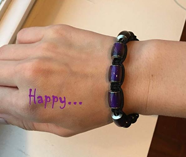 Moody Bracelet Changes Colors with Your Mood Adjustable Beaded Fashion Jewelry, Black